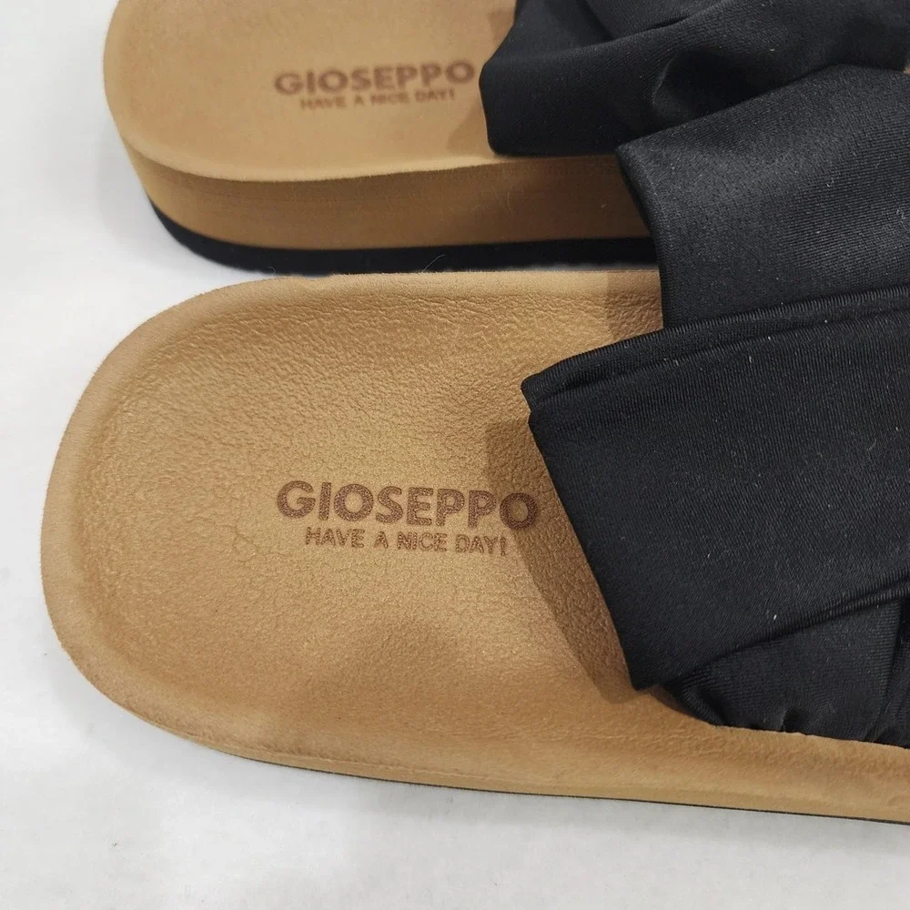 Gioseppo Calenzano Womens Eu 41 Us 9.5 Flip Flops Black Knotted Straps Sandals